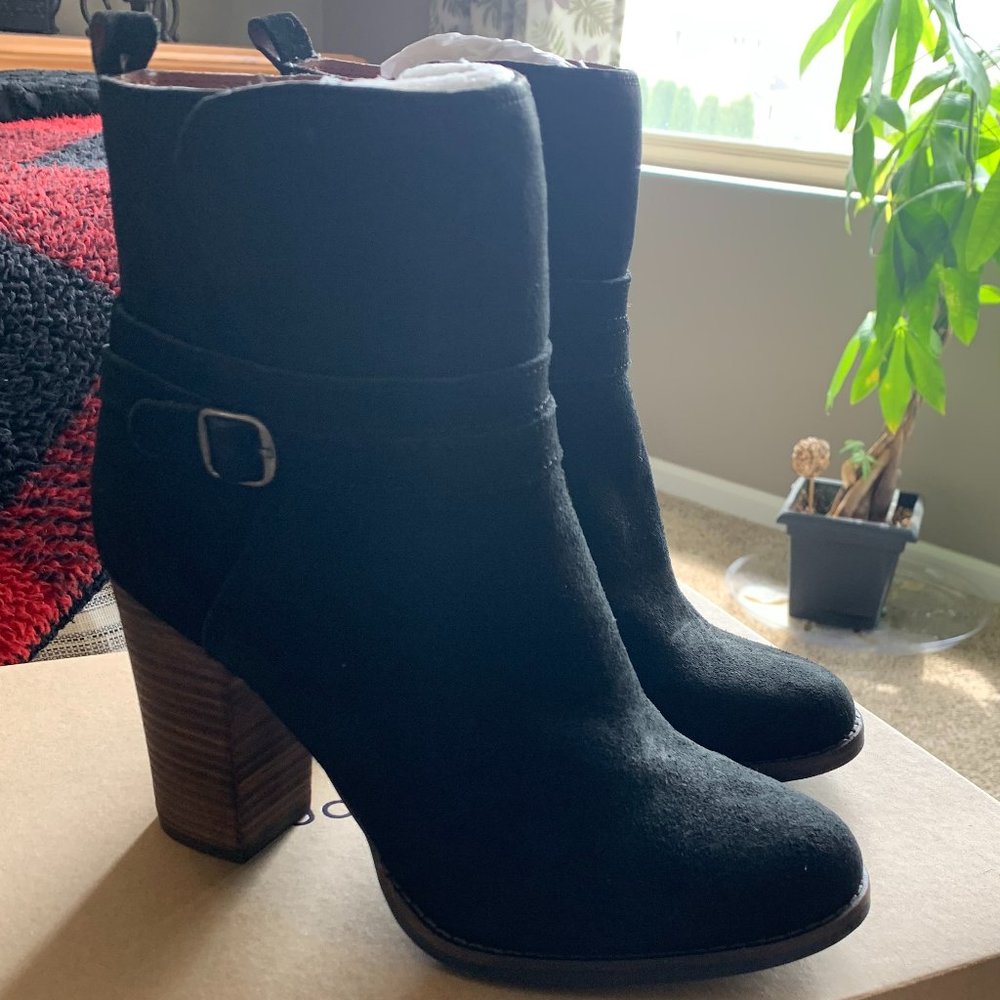 Lucky Brand Black Suede Ankle Boots